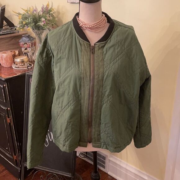Free People Oversized Quilted *Trucker* Dolman Fall Jacket Sz M EUC - Picture 4 of 8